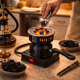 [HH00003700] جهاز اشعال الفحم الكهربائي للشوي وقت الرحلات والتخييم 500 واط