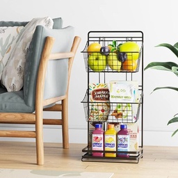 [HH00004042] استاند منظم وحامل لادوات المطبخ والحمام 3 دور معدن غير قابل للصدأ