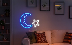 [HH00005787] Crescent &amp; Star Neon Led Light Sign Art Decor