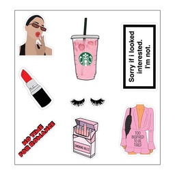 Fashionista Vinyl Sticker Pack Reusable &amp; Waterproof