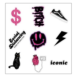 Iconic Vinyl Sticker Pack Reusable &amp; Waterproof
