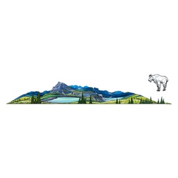 [HH00006823] Goat Mountain Vinyl Sticker Reusable &amp; Waterproof For Water Bottles
