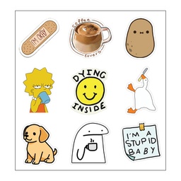 Dying 🙂 Inside Vinyl Sticker Pack Reusable &amp; Waterproof