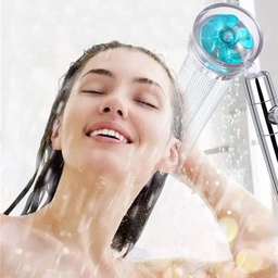 [HH00007341] سماعة دش متحركة بمروحة لزيادة ضغط المياه وفلتر لازالة الشوائب قابل للتغير بزرار للفتح والغلق