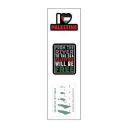 [HH00007602] I ❤️ Palestine Vinyl Sticker Pack Reusable &amp; Waterproof