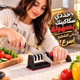 [HH00008370] مسن سكاكين ومقصات يدوي 3 درجات مختلفة بمقبض وقاعدة مضادة للانزلاق أثناء الإستخدام