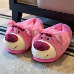 [HH00008893] لكلوك الدب لوتسو للأطفال فرو مبطن لتدفئة الرجل والتغلب علي برد الشتاء بنعل جلد مريح