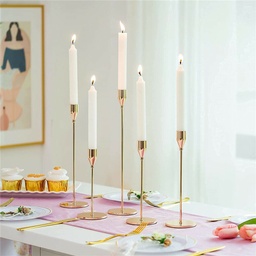 طقم شمعدان معدن 3 قطع بمقاسات مختلفة لتجديد الديكور