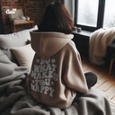 Do What Makes You Happy هودي اوفر سايز قطن باللون البني