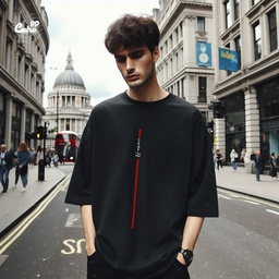 Hawaii تيشيرت اوفر سايز قطن باللون الاسود