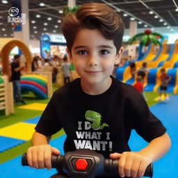 I Do What I Want تيشيرت اطفال قطن باللون الاسود