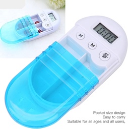 [HH00012372] منظم حبوب دواء ديجتيال محمول مزود بساعة ومنبه 2خانات