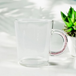 [HH00013497] مج زجاج شفاف بيد جليتر 450 ملي لشرب وتقديم المشروبات بشكل شيك