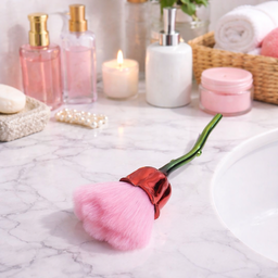 [HH00014616] فرشة مكياج ناعمة ولطيفة علي البشرة شكل وردة مجسم