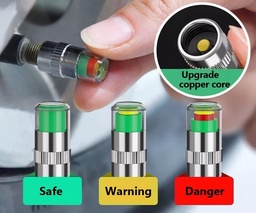 [HH00014632] سنسور لقياس ضغط هواء اطارات السيارات والدراجات النارية والاسكوتر 4 قطع